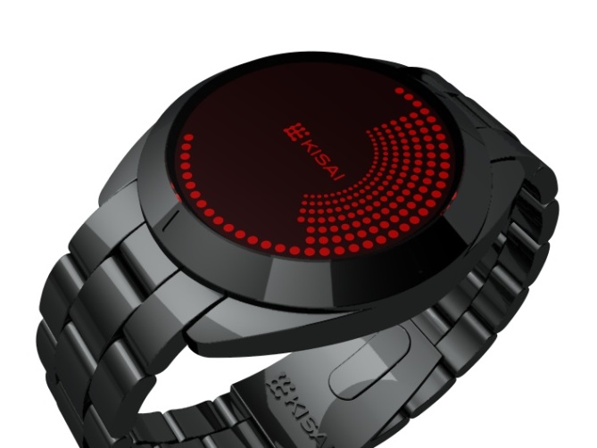 Touch Screen Dual LCD/LED Dot Matrix Watch Design Right Angle