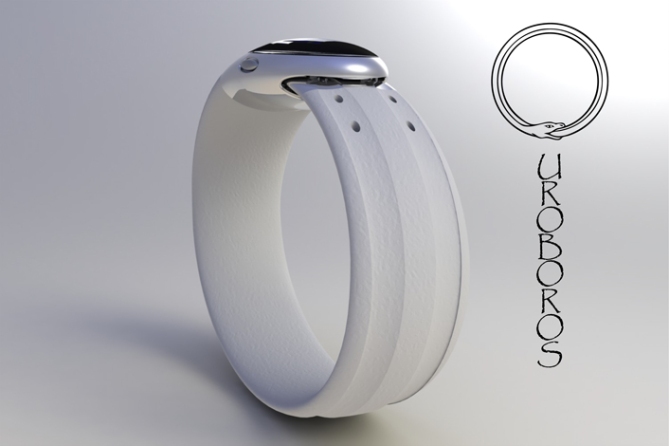 ouroboros_inspired_led_watch_design_white_steel