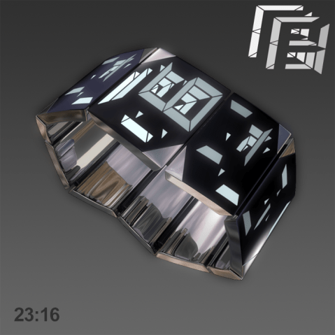 overlapped_digital_led_watch_design_silver