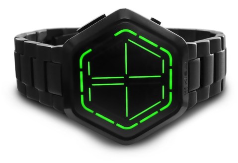 kisai_night_vision_black_usb_rechargeable_led_watch_design_from_tokyoflash_japan_green_led