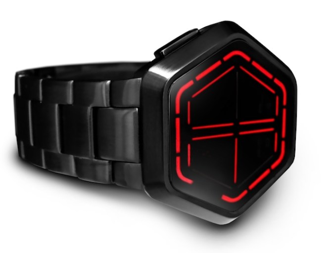 kisai_night_vision_black_usb_rechargeable_led_watch_design_from_tokyoflash_japan_red_led