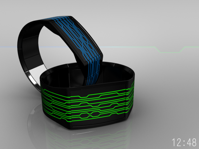 on_line_a_watch_design_with_continuous_lines_blue_green