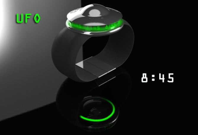 ufo_saucer_digital_lcd_watch_design_time_sample_green