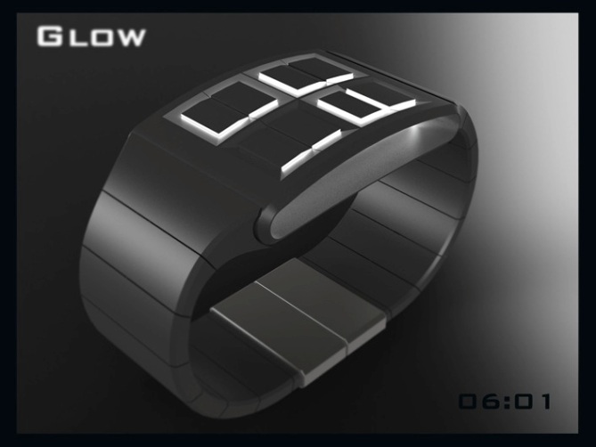 led_watch_design_glows_the_time_black_white