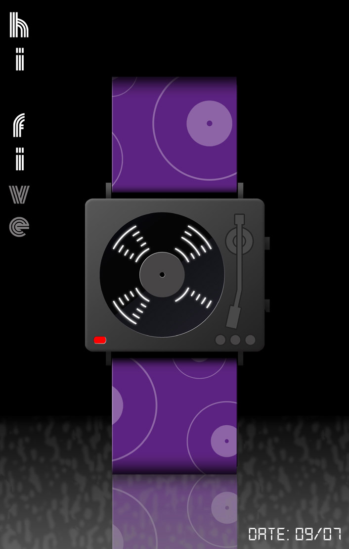 Hi-Five LED watch with MP3 player. | Tokyoflash Japan
