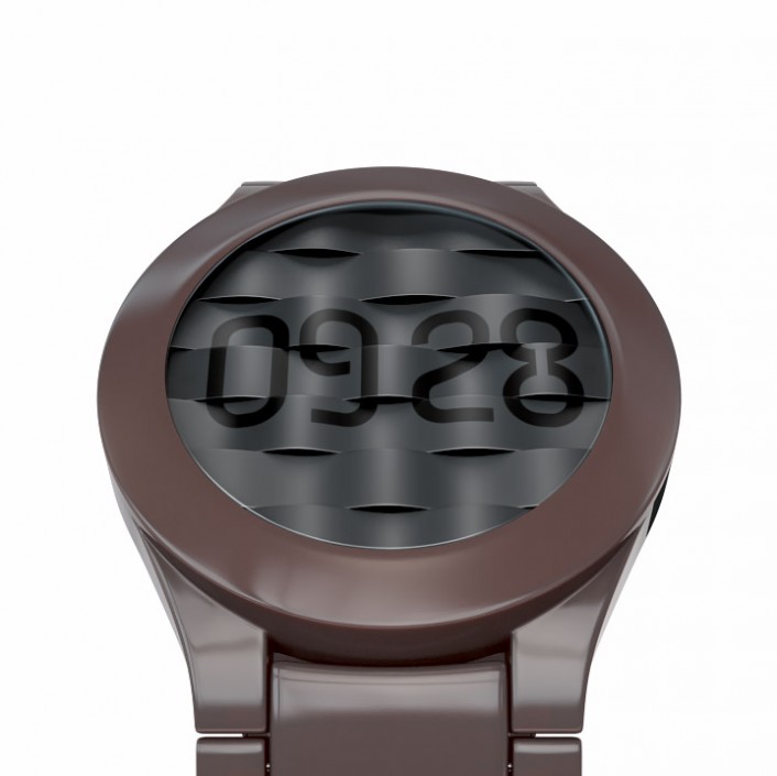‘Ripple’ e-paper watch adds texture to display time. | Tokyoflash Japan