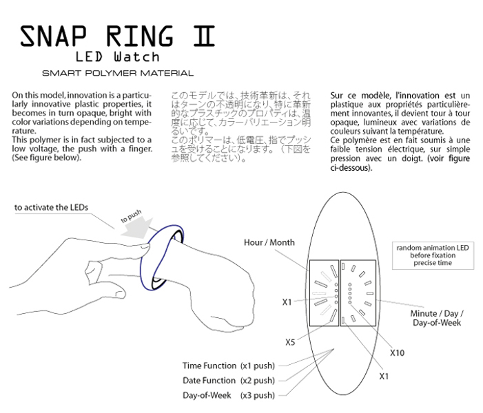 Snap Ring II bracelet watch design. | Tokyoflash Japan
