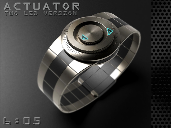 led_watch_with_user_actuation_to_reveal_time_outlook