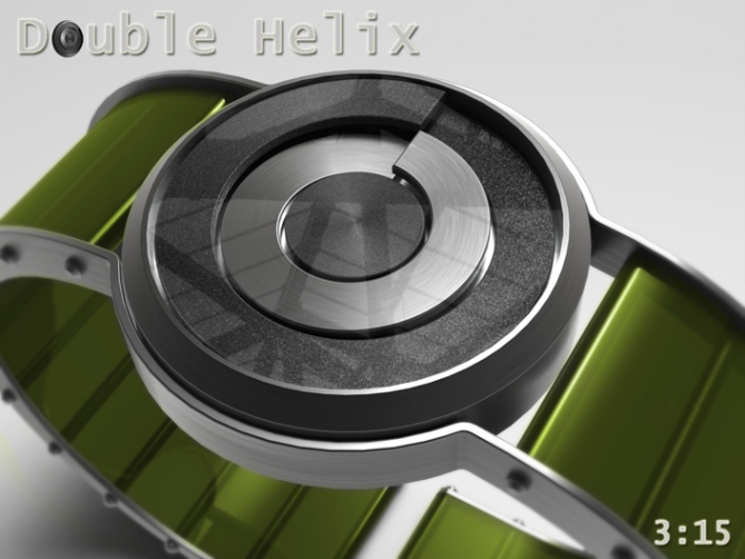 spring_washer_inspired_double_helix_watch_green_strap