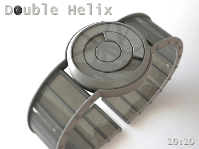 spring_washer_inspired_double_helix_watch_silver_strap