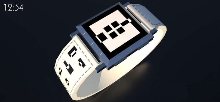 Pixel E Paper Watch Squared² e-paper watch Black & White pixel art. | Tokyoflash Japan
