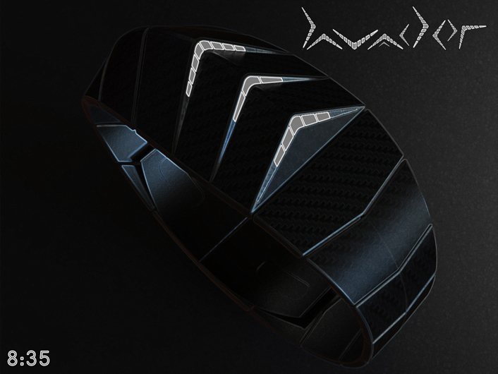 Invader LED watch with chevron display | Tokyoflash Japan